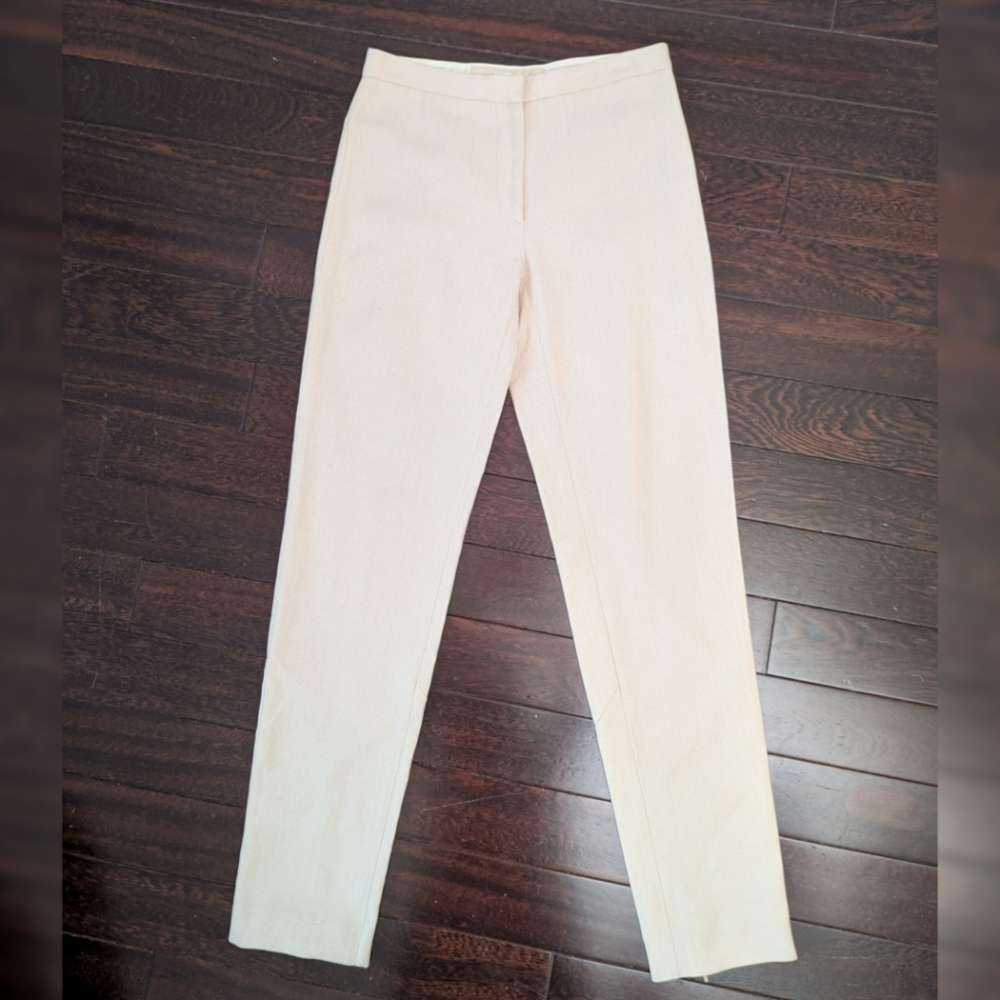 VERSUS VERSACE Cotton/Wool Midrise Ankle Zip Trouser - Blush/Beige